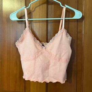 Pink Lace Tank Top